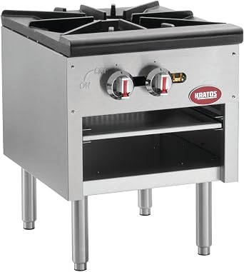Kratos Commercial Stockpot Range, Natural Gas Single Burner Range, Stainless Steel, 80,000 BTU 29Y-073
