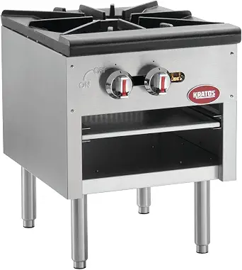 Kratos Commercial Stockpot Range, Natural Gas Single Burner Range, Stainless Steel, 80,000 BTU (29Y-073)