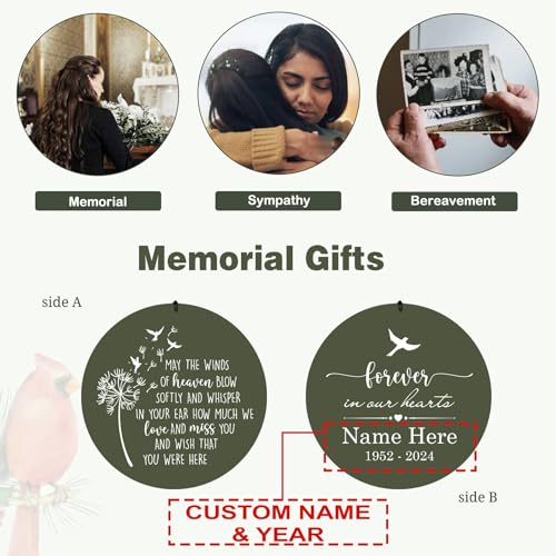 Image of Personalized 30 /36 inch Wind Chimes Memorial, Deep Tone Memorial Wind Chimes for Loss of Loved One /Mom /Dad, Sympathy Gifts for Bereavement(Produced in Texas)