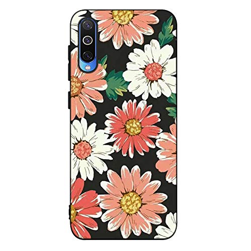 Transparent TPU Sparkle Bling Glitter Compatible with Samsung A40,Ultra Thin Slim Clear Soft Funny Cute 3D Flower Cartoon Flexible Silicone Bumper Protective Back Cover