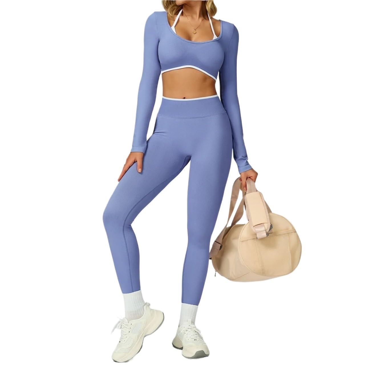 Set da yoga da donna Set da yoga 2 pezzi senza cuciture, tute palestra for donna, allenamento, abbigliamento sportivo, lungo sexy