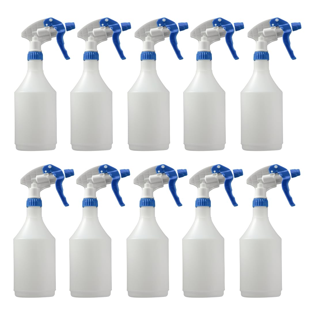 Avern Large 750ml Spray Bottles Plastic (10 Pack) BLUE For Cleaning Solutions Gardening & Home Use, Plant, Water, Durable Trigger Sprayer, Refillable Mist Spray Bottle Heavy Duty Large 750ML โ image 1