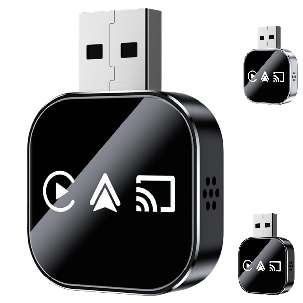 Adaptador inalámbrico para Coche, Plug-and-Play, conexión Estable, Compacto y portátil, Compatible con Todos los Coches y televisores.