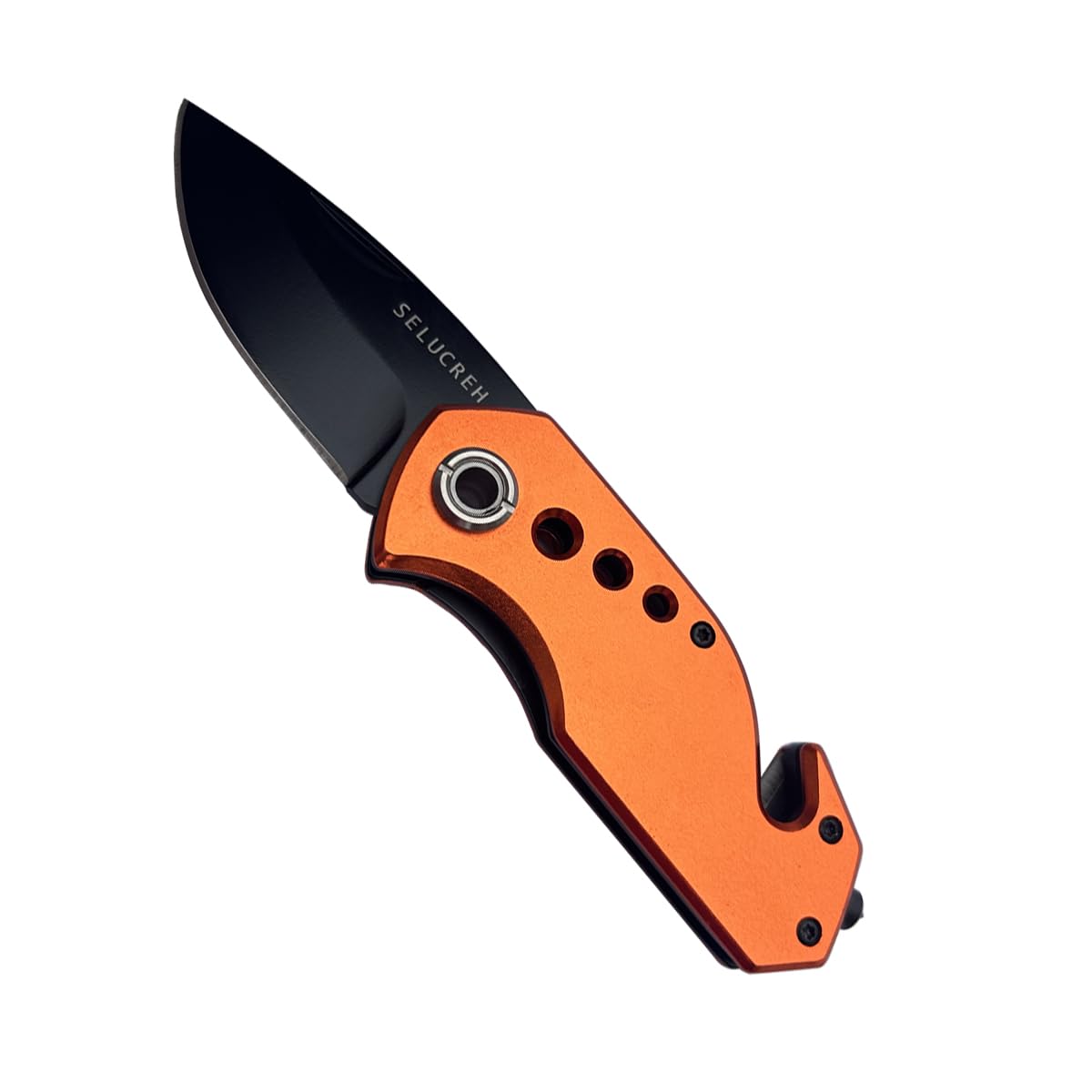 SELUCREH Pocket Knife for Men, Folding Knives with Seat belt Cutter,Glass Breaker, Household, Workshop?Pocket Clip for Men,Sharp Camping Survival Hiking??Orange?