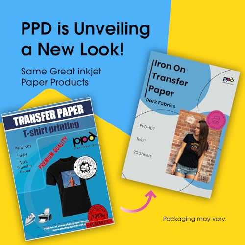 Image of PPD 20 Sheets 11x17 inch Iron-on Heat Transfer Paper Dark Fabrics Inkjet