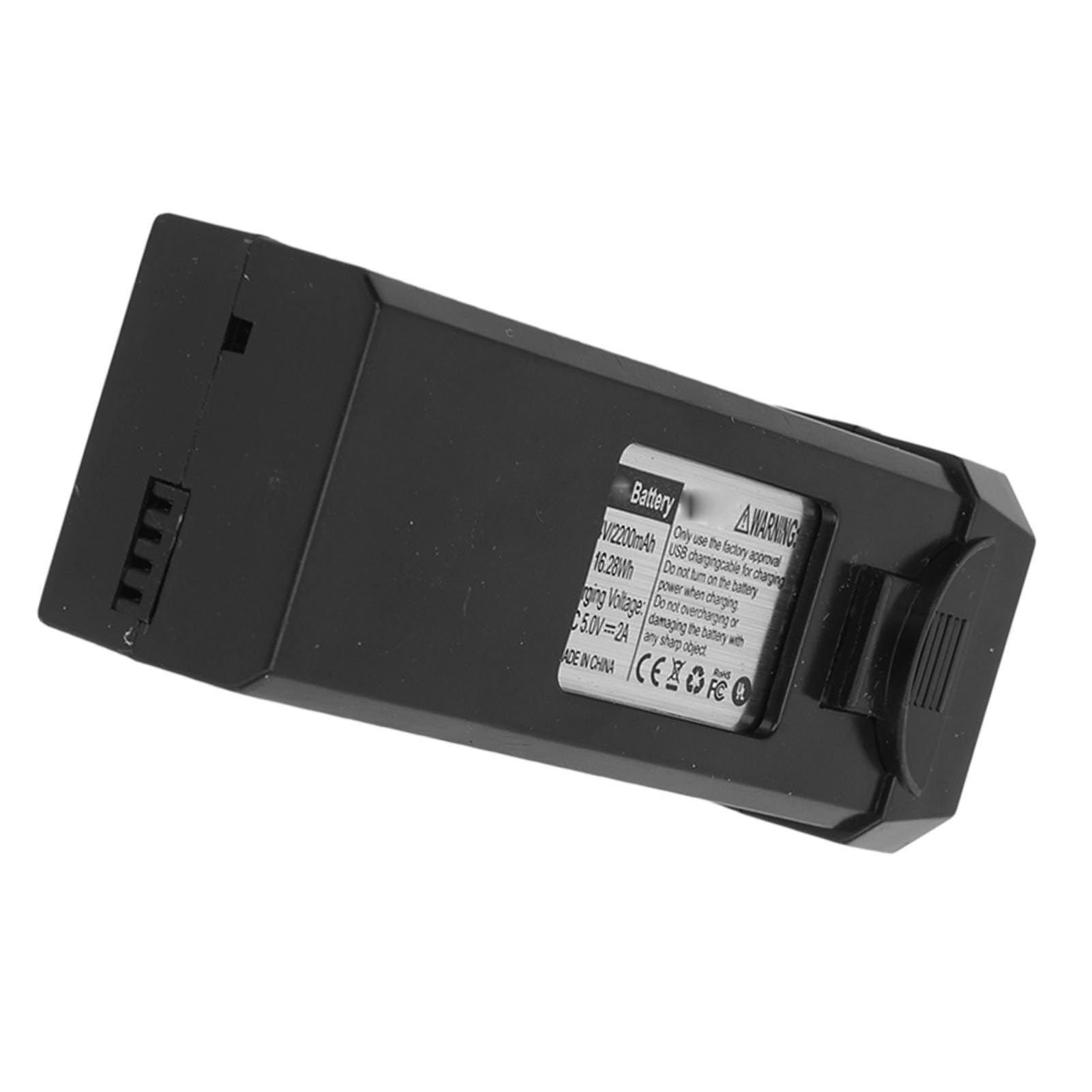 Batterie de Drone 7,4 V, Batterie de Drone 2200 MAh, Durable Contre Les Surcharges, Remplacement Sûr pour Quadrirotor (Black)