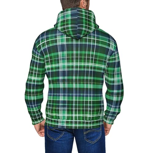 Sweat à capuche zippé finitions soignées en polyester doux écossais
