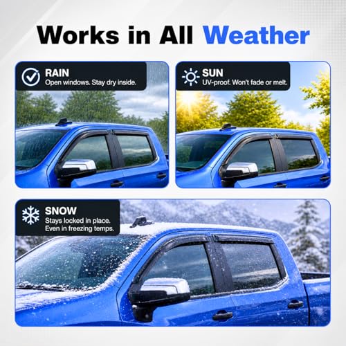 Image of IG Window Visors Fit for 1980-1996 Ford Bronco, Out-Channel Rain Guards Vent Wind Deflectors 2PC, Truck Accessories for 1980-1996 Ford F150 F250 F350, 1997 Ford F250 HD