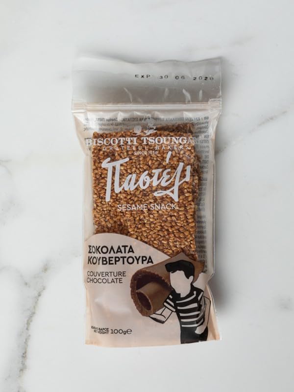 Biscotti Tsoungari – Barra de Sésamo y Miel con Chocolate, 100g miniatura 3