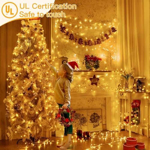 Ollny Christmas Lights Outdoor 400LED 131FT, Warm White Fairy Lights with Remote 3 Timer, Plug in 8 Modes String Lights for Bedroom Indoor Outside House Party Xmas Decorations - Image 7