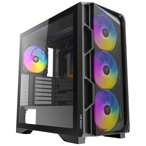 Image of Antec AX1000 ARGB Lite Mid Tower Gaming Case 4 x 140mm ARGB PWM Fans Included Type C 3.2 Gen 2 E ATX Support High Airflow Mesh Front