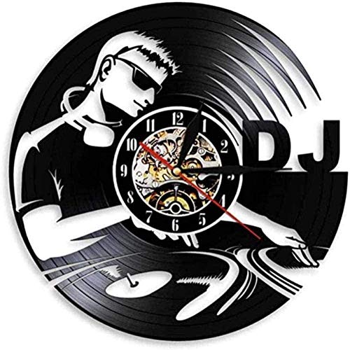 Vinyl Plattenspieler Wanduhr Music Club Wandbild Retro Freund mit LED