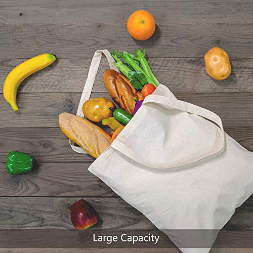 Topdesign 6 | 12 | 24 | 48 | 192 Pack Economical Cotton Tote Bag, Lightweight Medium Reusable Grocery Shopping Cloth Bags, Suitable For Diy, Advertising, Promotion, Gift, Activity (6-Pack) #TOP3