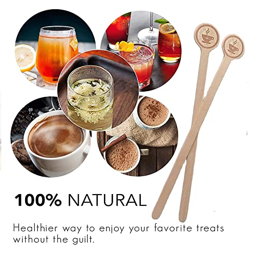 L7Hwdp Coffee Stirrers Stir Sticks Wooden Beverage Mixer With Round Ends,Disposable Environmentally Friendly Biodegradable Cafe Grade Beverage Stir Sticks For 6 Inch Coffee Milk Cocktail Tea thumb #2