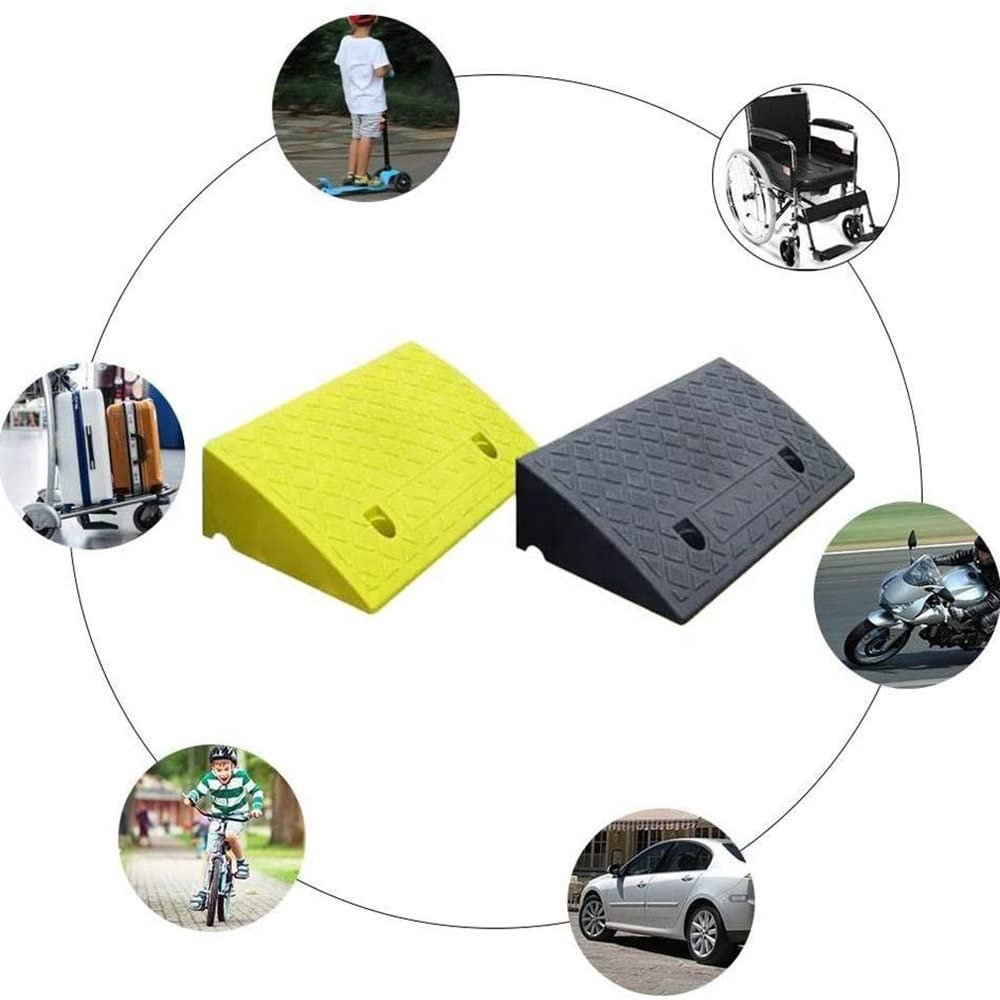 PVC Rampa De Umbral, Rampa De Entrada Antideslizantes, 3-19cm Rampas De Carga, Scooter/Coche/Silla De Ruedas, Rampa Liviana para Interior 2 Piezas (Color : Y, Size : 50x37x15cm/20x14.5x6in)