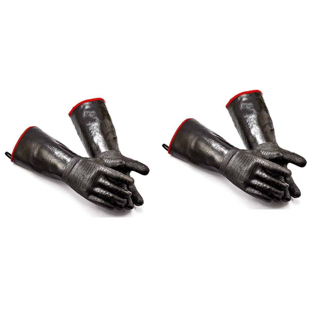 Hndhbfgrt 4x High Heat Gloves Griller Insulated Cooking Gloves for Barbecue/Grill/Smoker/Oven Mitt/Baking, 17Inch Long Sleeve