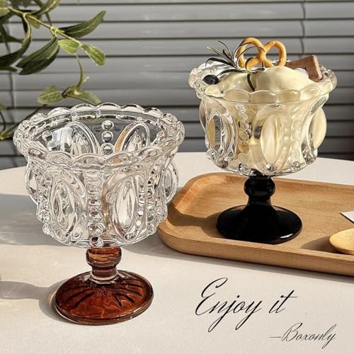 Copas de postre de cristal estables que no se vuelcan al servir 3