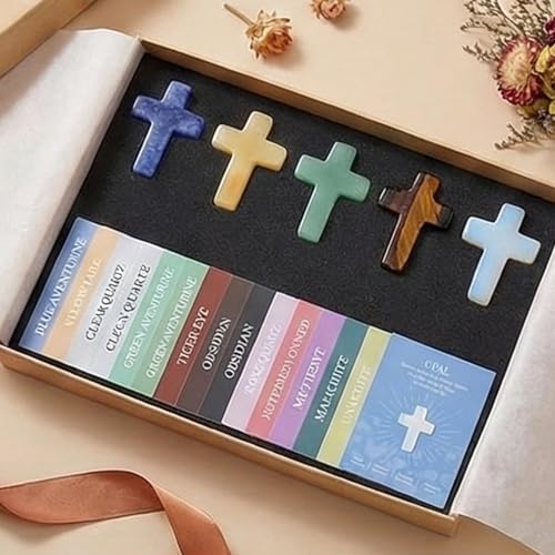 Pendentif croix en pierre véritable et cristal d'exception pour bijouterie fine