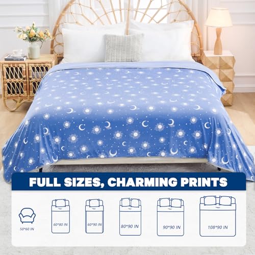 Image of inhand Cooling Blanket Throw(50 inchx60 inch) - Double Sided Cooling Blankets for Hot Sleepers, Breathable Soft Lightweight Summer Blanket for Beach, Sofa Bed Couch, Room Decor, Gifts for Women Men Lake Blue