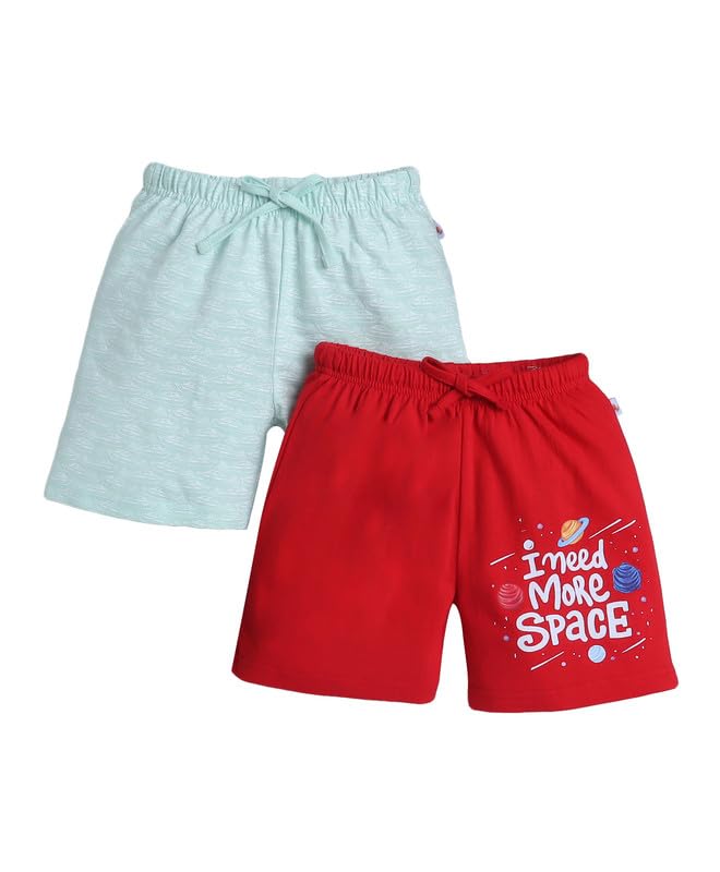 BUMZEE Boys Cotton Above Knee Length Shorts Pack of 2 (Peb10338342)