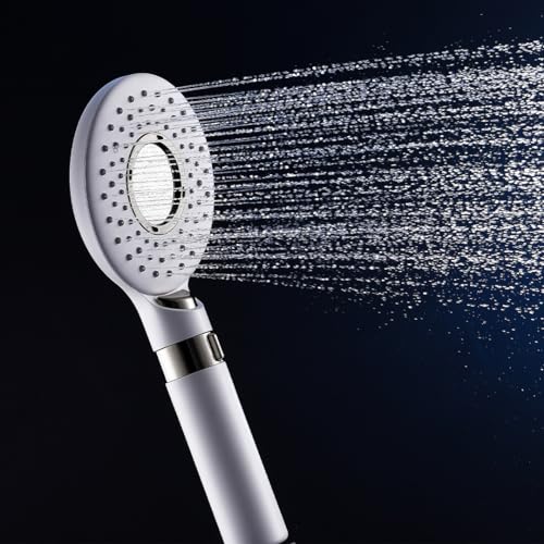 Image of Mila Blanc 3-Function Hand Shower with Filter | Rain, Massage & Mist Spray Modes | Matt White Finish | ModernDesign | Includes Hose (1.5m), Bracket & Installation Kit (120 * 260mm)