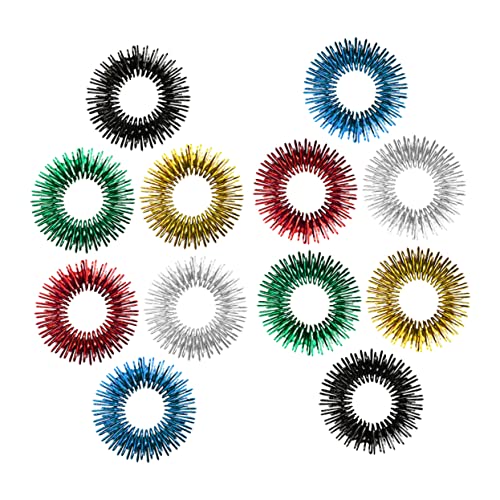 FOMIYES Massage Tool Kit 12 Pack Acupressure Ring Hand Toy Massager for Relief Sensory Fidgets