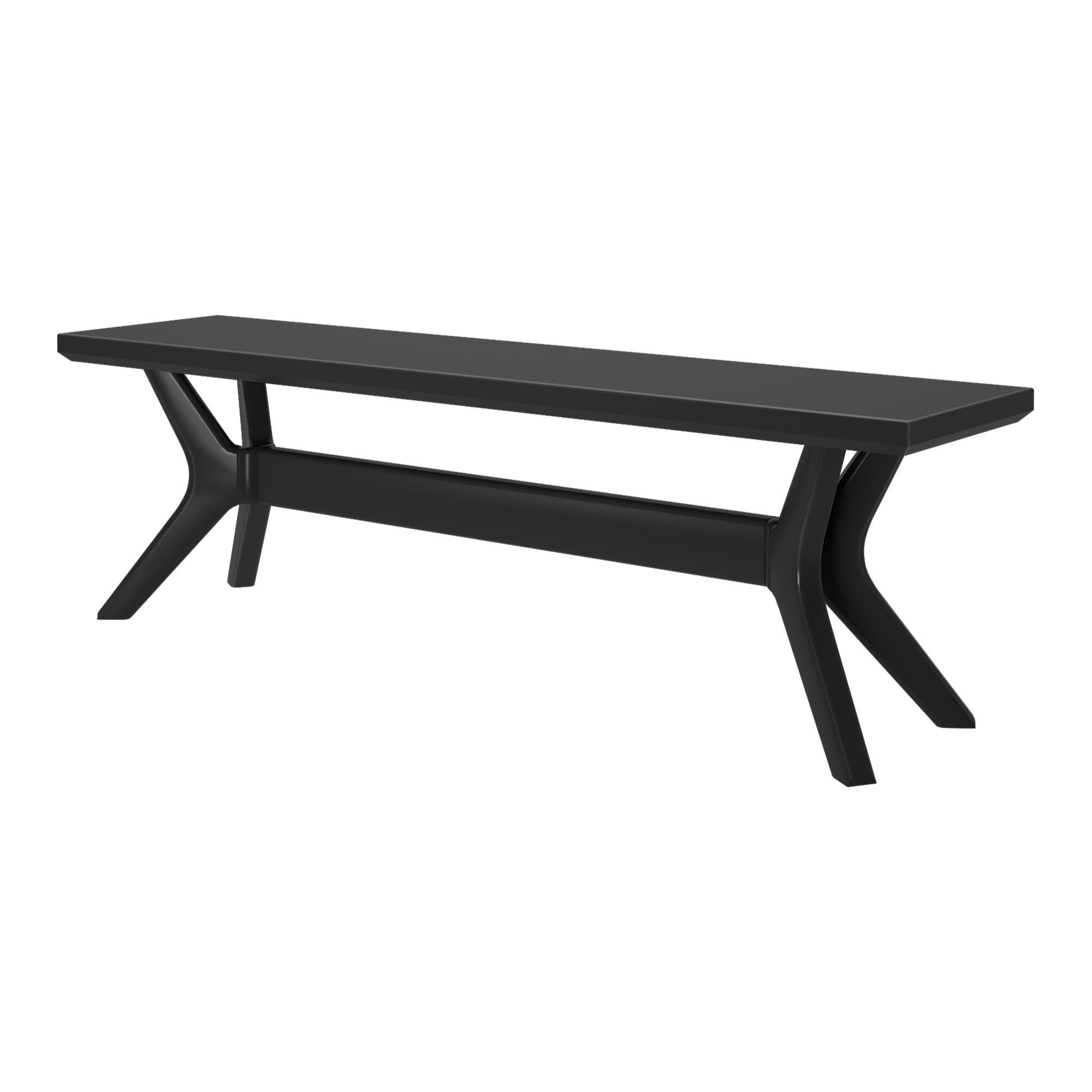 Plank+Beam Verso Dining Bench, 60 Inch, Black | Scandinavian Design Meets Boho Charm, Distinctive Cross-Leg Base, Hassle-Free Setup, Easy Assembly, Solid Wood