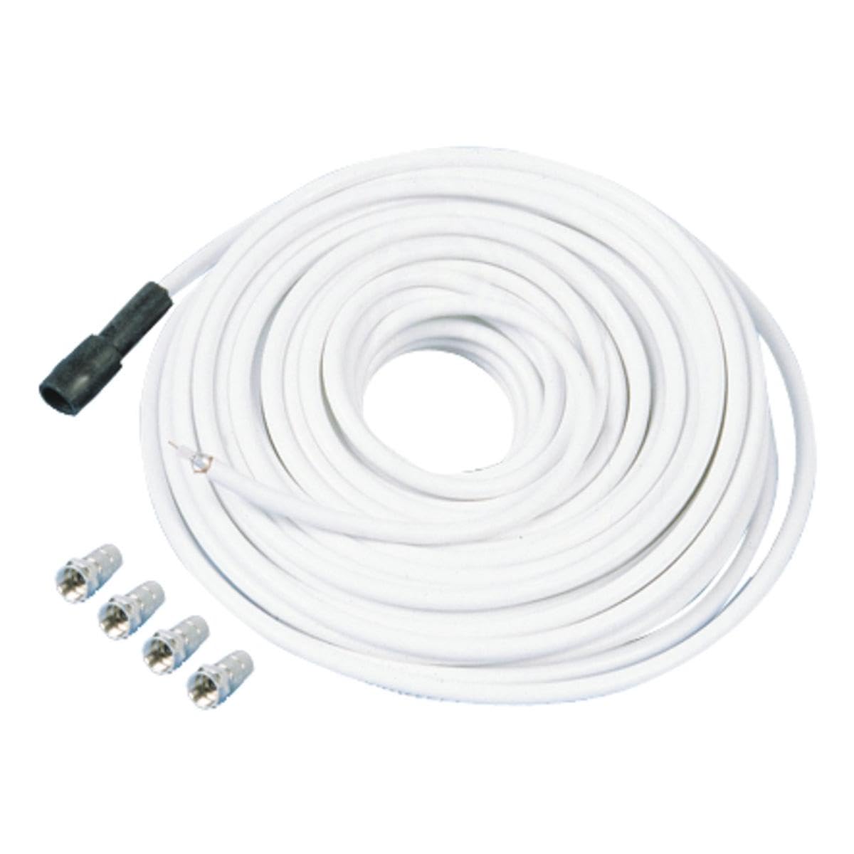 TELESTAR SKYCABLE 100 – Câble d’antenne/câble coaxial, 30 m | Avec 4 connecteurs F, 100 dB, en boîte