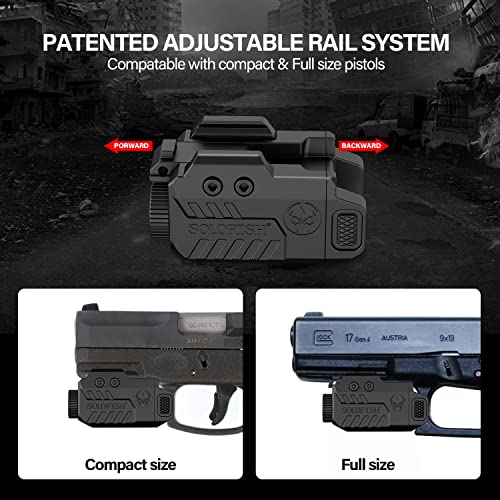 Solofish 450Lm Slidable Pistol Light Laser Combo, Shockproof Gun Light And Red Laser Sight With Strobe (Laser Output Is <5Mw, Class Iiia) #TOP4