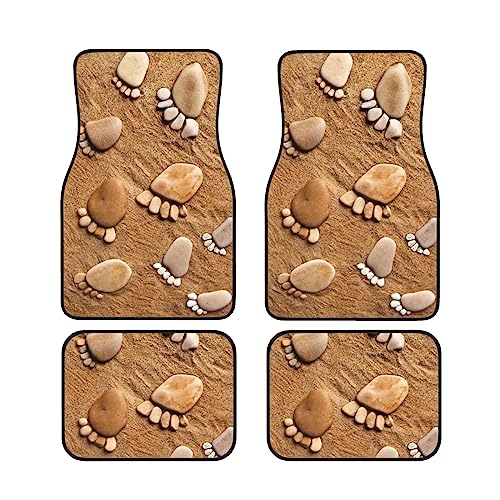 Tapis de sol antidérapants pour voiture motif galets protection universelle