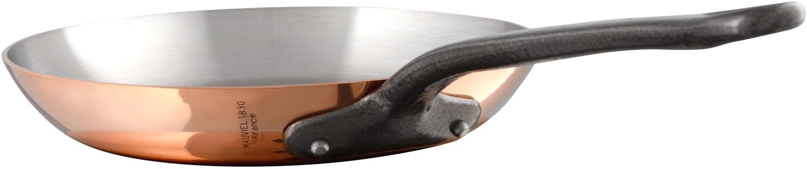 M'Heritage M150CI 1.5mm Polished Copper & Stainless Steel Frying Pan With Cast Iron Handles, 7.87-in, Made in France