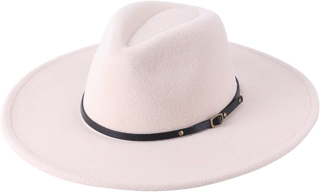 Niiyyjj Woolen Warm Wide Brim Fedora Hats Women Solid Color Felt Hat for Men Panama Yellow Hats