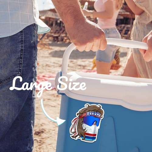 Image of Beer Stickers Decals (2Pack) - Strong Adhesive Waterproof Funny Mullet Cooler Stickers and Decals - No Fade, Used for Cooler, Fridge, Laptop, RV, Bottle, Truck & Car