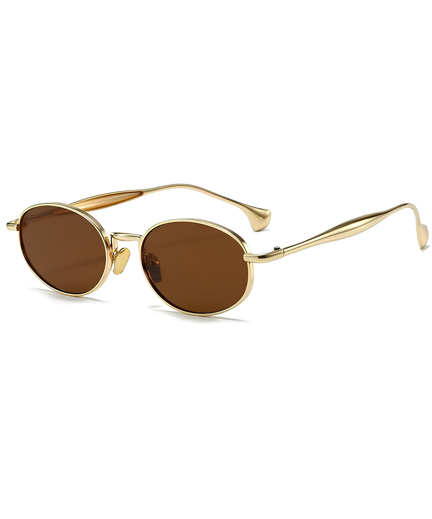 DROP Retro Stylish Oval Sunglasses Women & Men - Vintage Luxury Metal Frame Round Shades - UV400 Protection Trendy Branded Goggles for Woman Man Driving, Party, Wedding, Gift-image-19