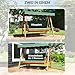 Outsunny 2 in 1 Hollywoodschaukel mit Liegefunktion, 3-Sitzer Gartenschaukel aus Holz, Holzschaukel mit Sonnendach Sitzauflage, Schaukelbank bis 330kg, für Garten, Terrasse, 236x130x181 cm, Dunkelgrün