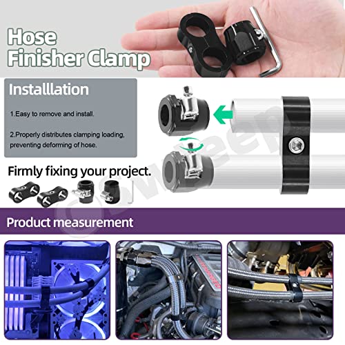 Swpeet 5Pcs 8AN Rubber Hose Connector with Pipe Clamps and Hose Separator Clamp Assortment Kit - Image 4
