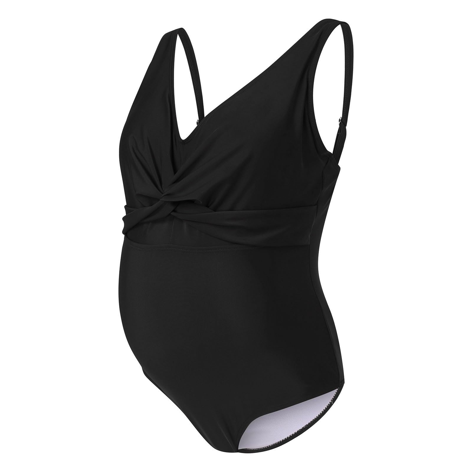Maillot de bain de maternité avec nœud sur le devant - Maillot de bain de maternité froncé - Maillot de bain de grossesse - Maillot de bain rétro vintage pour femme - 2 pièces