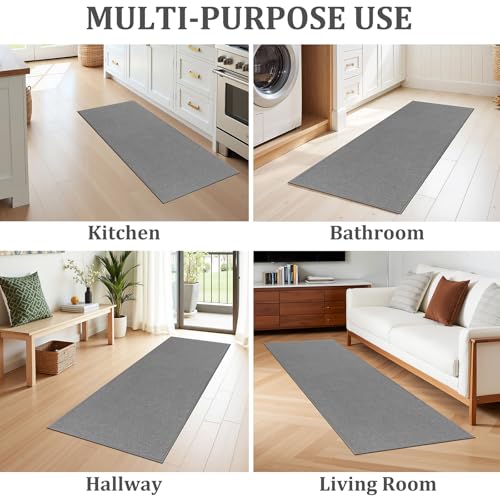Pauwer Non Slip Kitchen Rugs, Machine Washable Soft Kitchen Mat, Light Grey - image 7