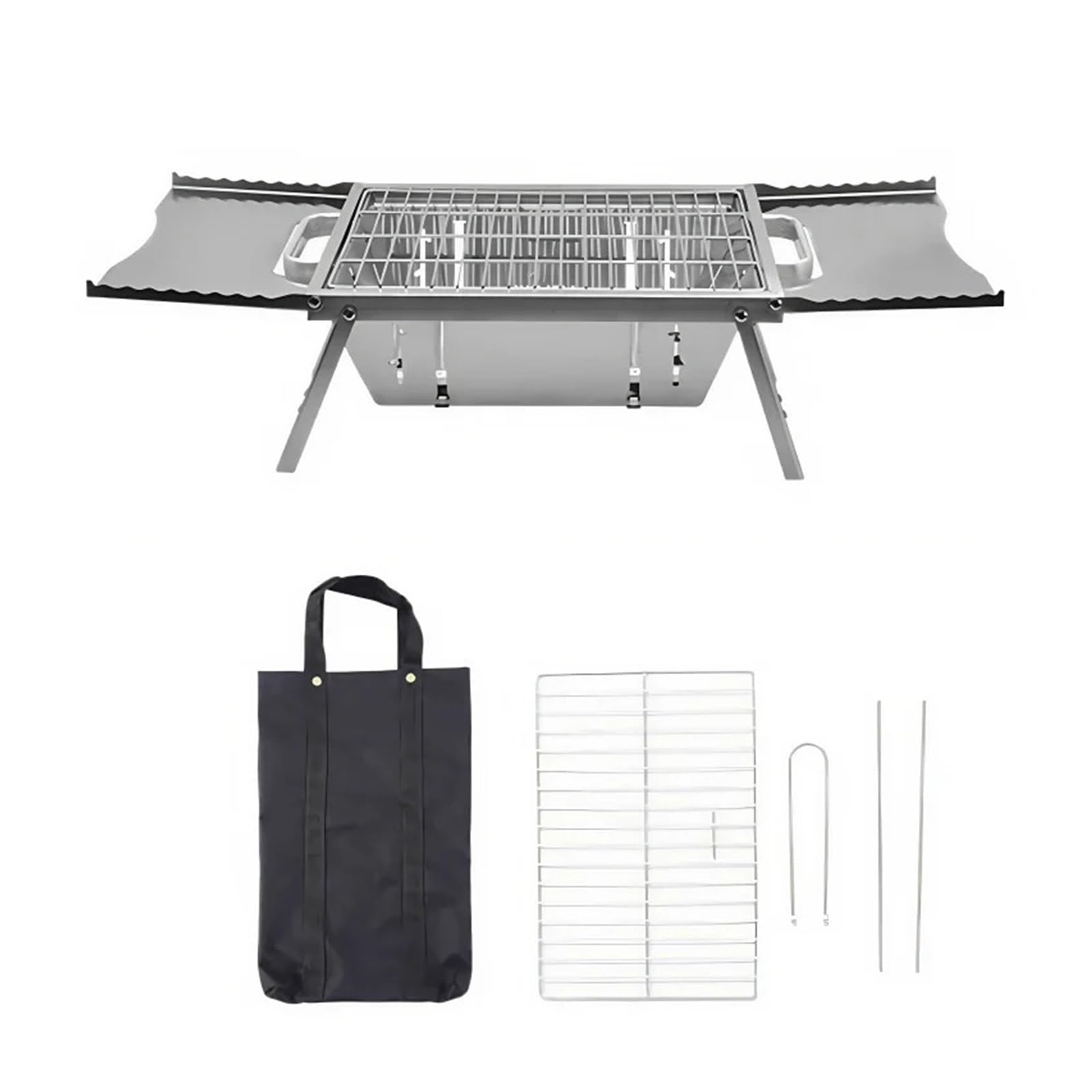 Barbecue Grill Outdoor Stainless Steel Instant Fold Portable Charcoal Grill for Camping BBQ Picnic 304 Smoker