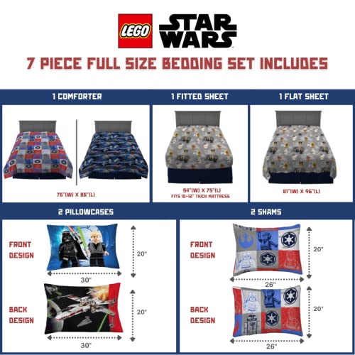 Franco Lego Star Wars Classic Kids Bedding Super Soft Comforter And Sheet Set With Sham, 7 Piece Full Size (Official Lego Product) #TOP2