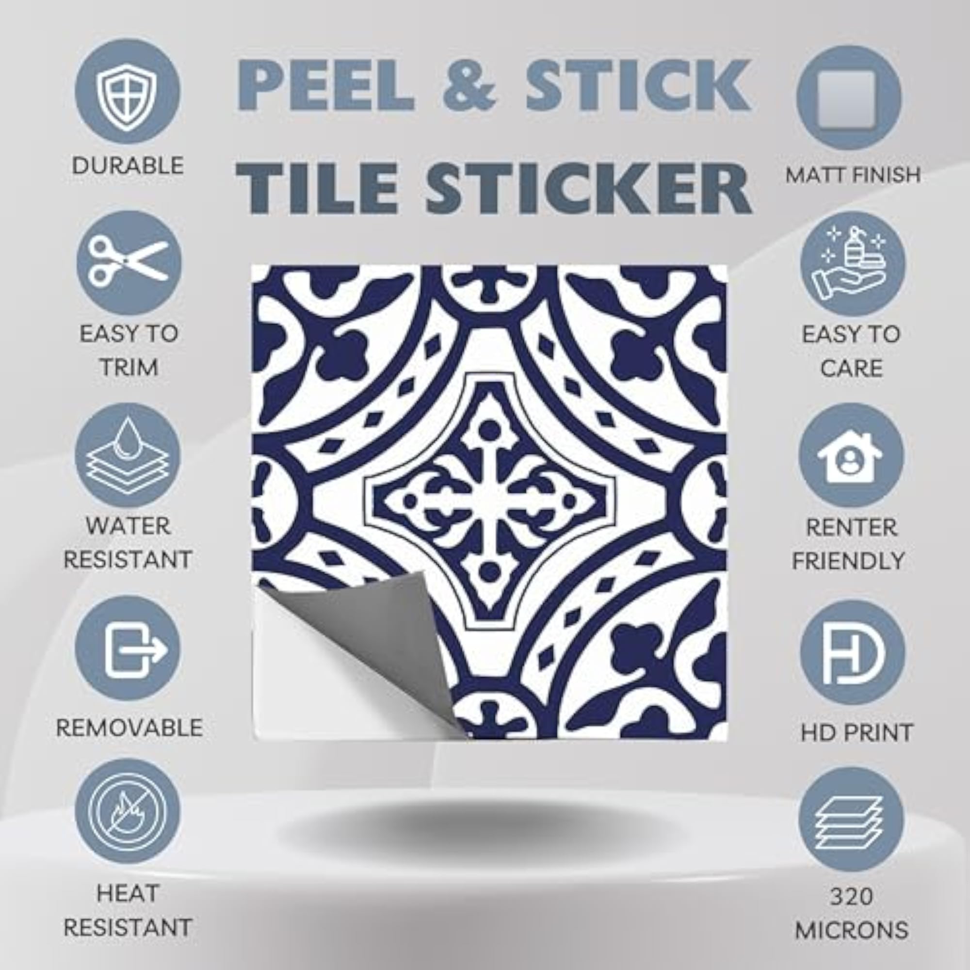 Loures Peel and Stick Tile Stickers for Kitchen & Bathroom