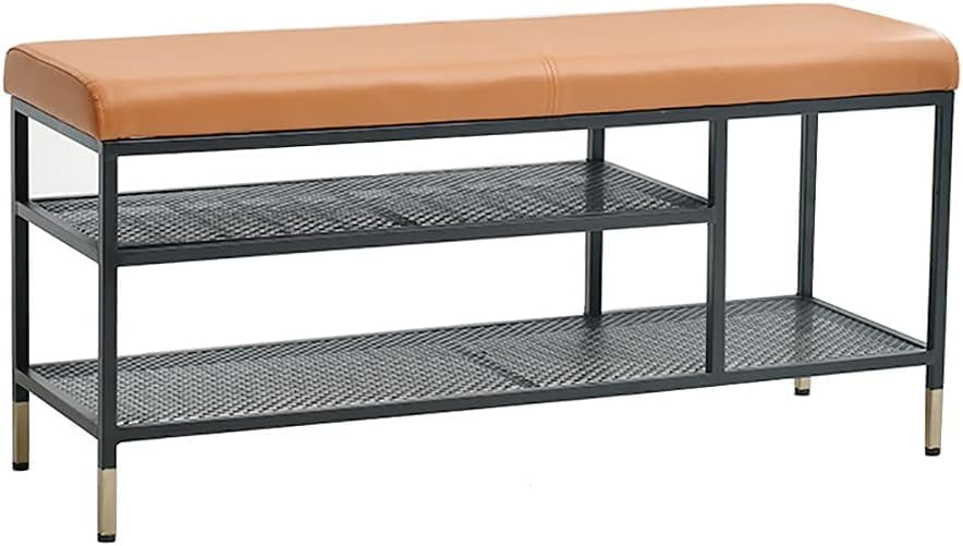 Banc à chaussures avec siège intégré et meuble de rangement 3 niveaux