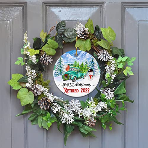 First Retired Christmas Ornaments 2022,Christmas Tree Decoration, 2.75In Round Ceramics Personalized Retirement Gifts, Retirement Gifts For Women Men #TOP3