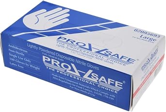 5 mil Blue Lightly Powdered Nitrile Industrial Gloves, Box of 100