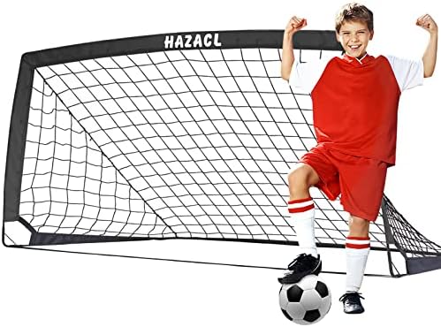 Hazacl Kid Soccer Goal for Backyard 6x4FT Portable Soccer Net for Backyard Large Pop Up Soccer Goal Net with Carry Bag for Indoor or Outdoor