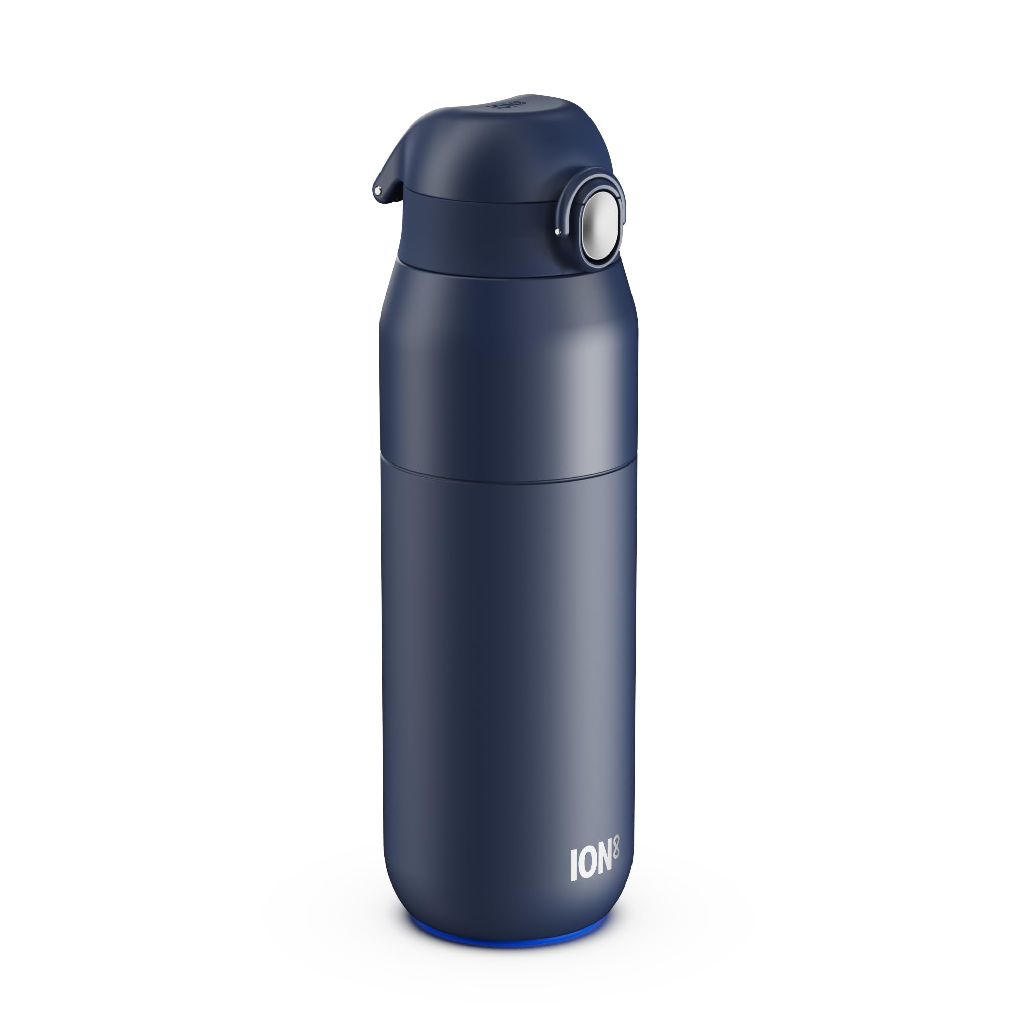 ION8 Primo Revive Insulated Water Bottle 540 ml (18 oz)– Leakproof Stainless Steel Bottle with Flip Lid, One Touch Open, Fast Flow, Vacuum Insulated Hot & Cold, Dishwasher Safe, Navy Blue