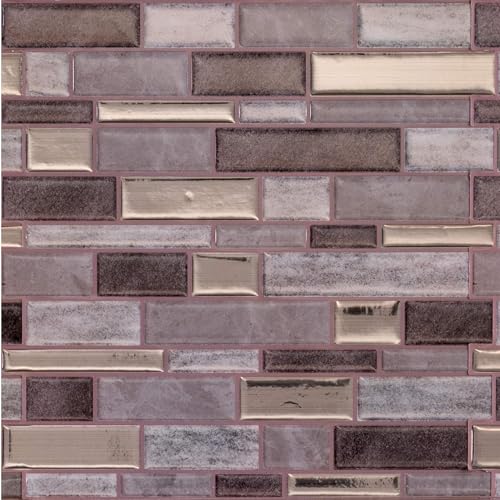 Main Street Creations 4-Sheet Kitchen Backsplash Tiles Peel and Stick. Renter Friendly Backsplash in Earth and Grey Mosaic Design. Self Stick Wall Tiles for Your Home and Art Projects.