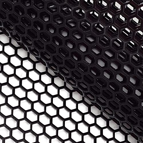 Image of AggAuto Universal 40 inchx13 inch Car Grill Mesh - Aluminum Alloy Automotive Grille Insert Bumper Honeycomb Hole 6mm Spacing 1mm, One of the Most Multifunctional Shape Grids 100x33cm Black