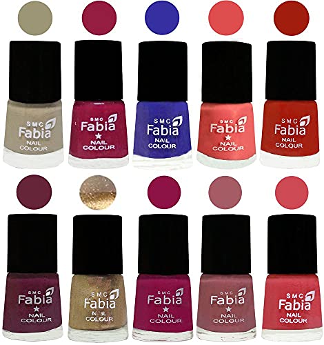 Image of ALL IN ONE (PACK OF 10), Long Lasting Glossy Nail Polish, 6 ml Each, All Vibrant Colours,01706