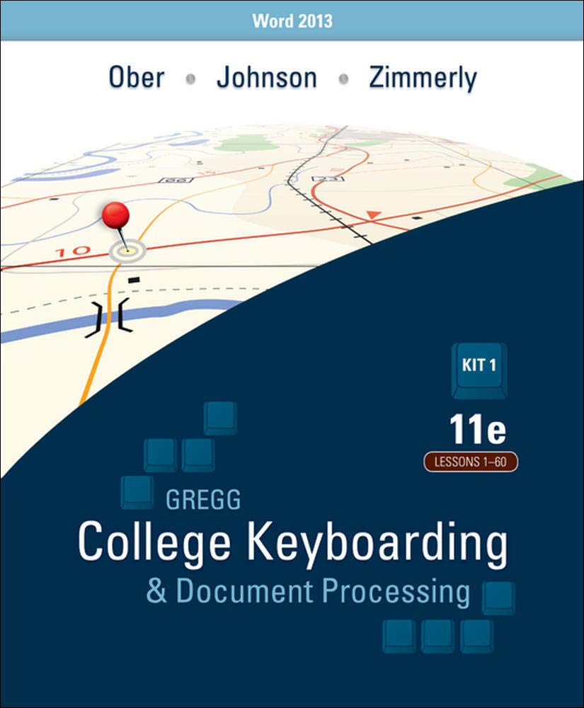 Gregg College Keyboarding & Document Processing (GDP); Lessons 1-60, main text